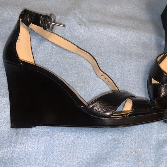Nine West Medano Wedge Sandals - Black - Picture 1 of 9